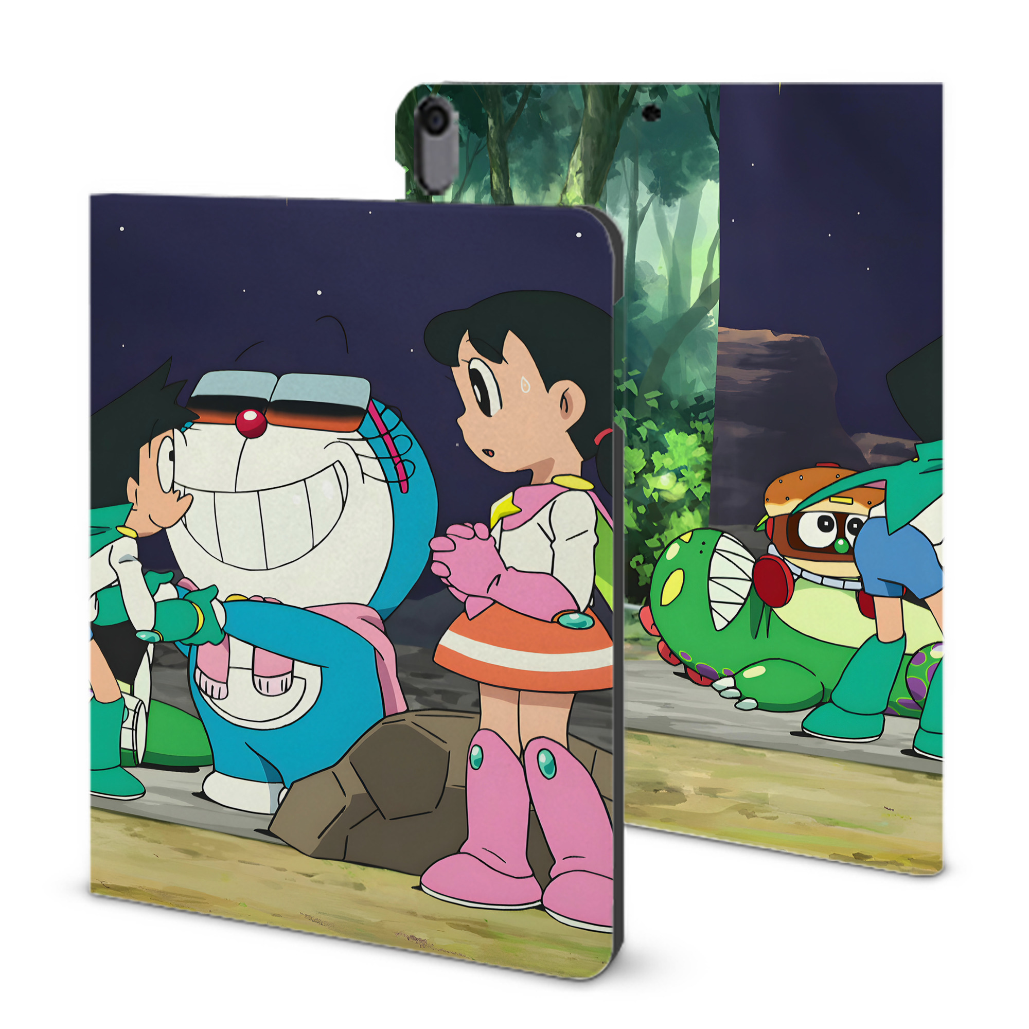 （画像用） ドラえもん Doraemon IPad ケース ブック型 PUレザー TPU 耐衝撃 軽量 薄型 ペン収納なし 全面保護 IPad 各モデル対応